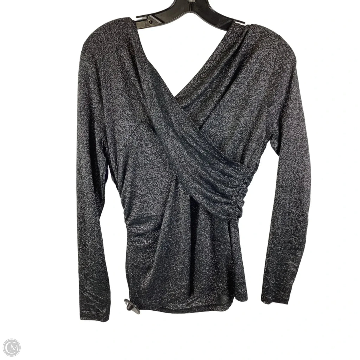Top Long Sleeve By Donna Karan In Grey, Size: S