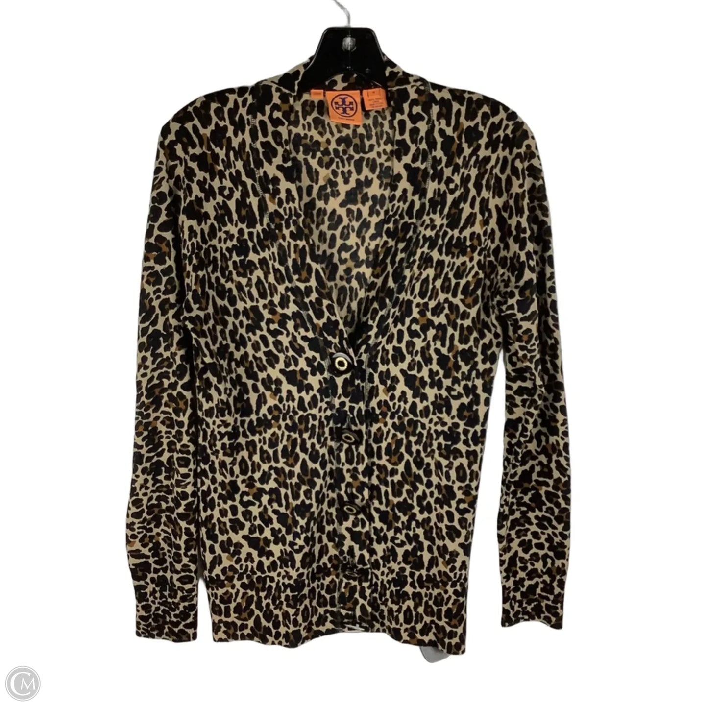 Cardigan Designer By Tory Burch In Animal Print, Size: M