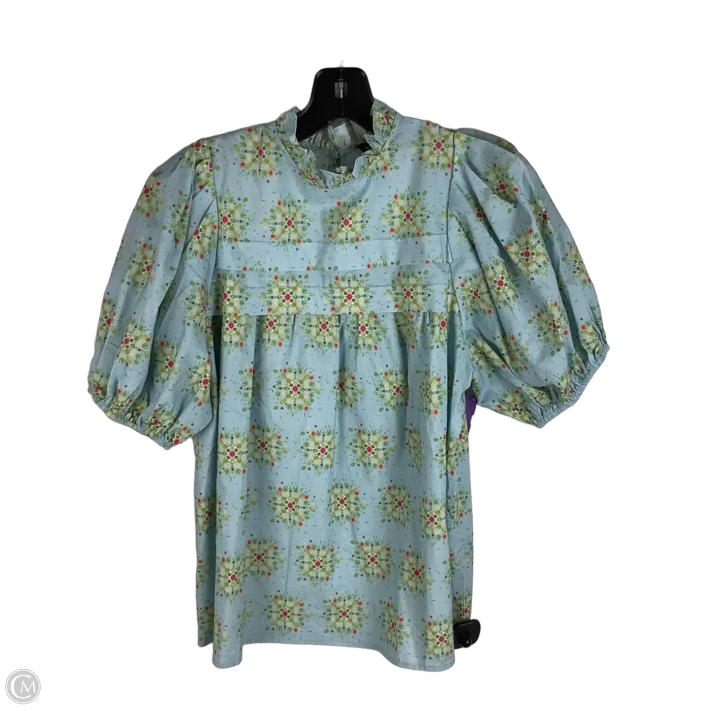 Top Short Sleeve By Gigio In Blue & Green, Size: S