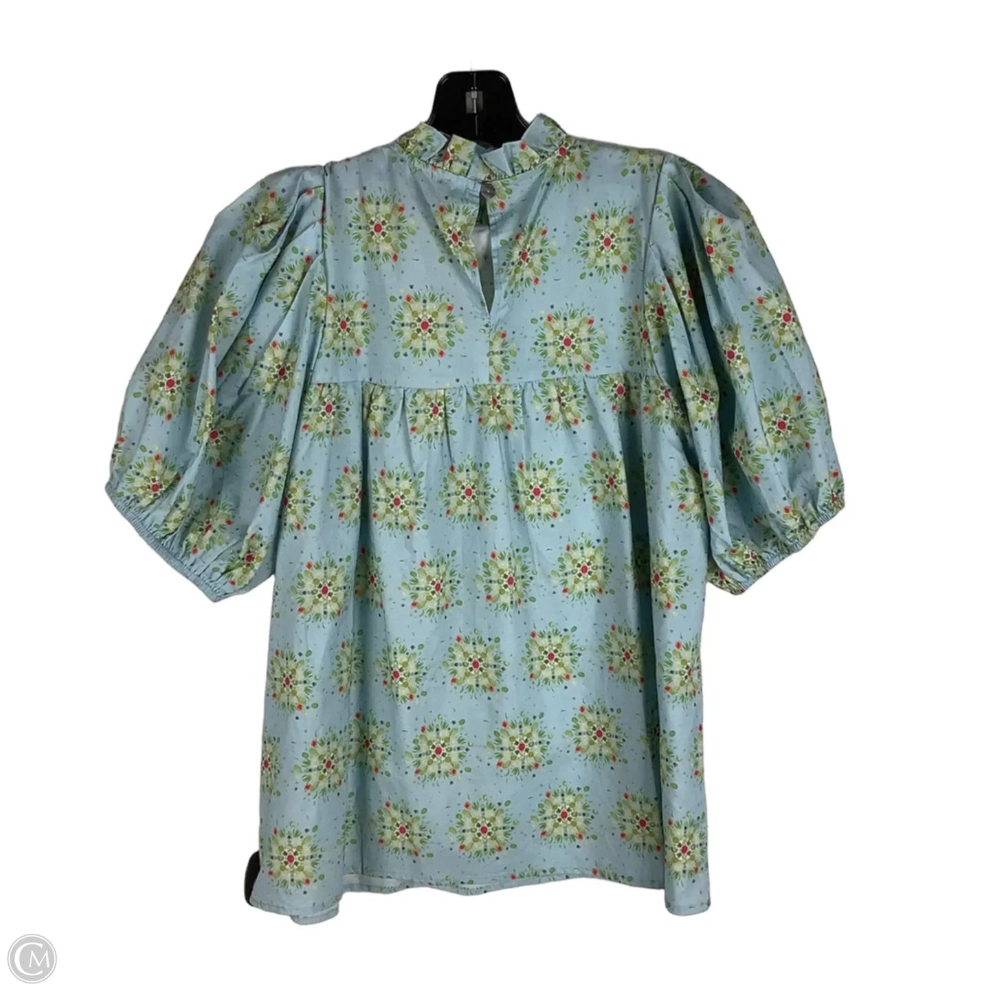 Top Short Sleeve By Gigio In Blue & Green, Size: S
