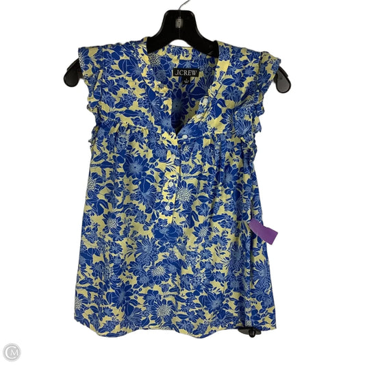Top Sleeveless By J. Crew In Blue & Yellow, Size: S