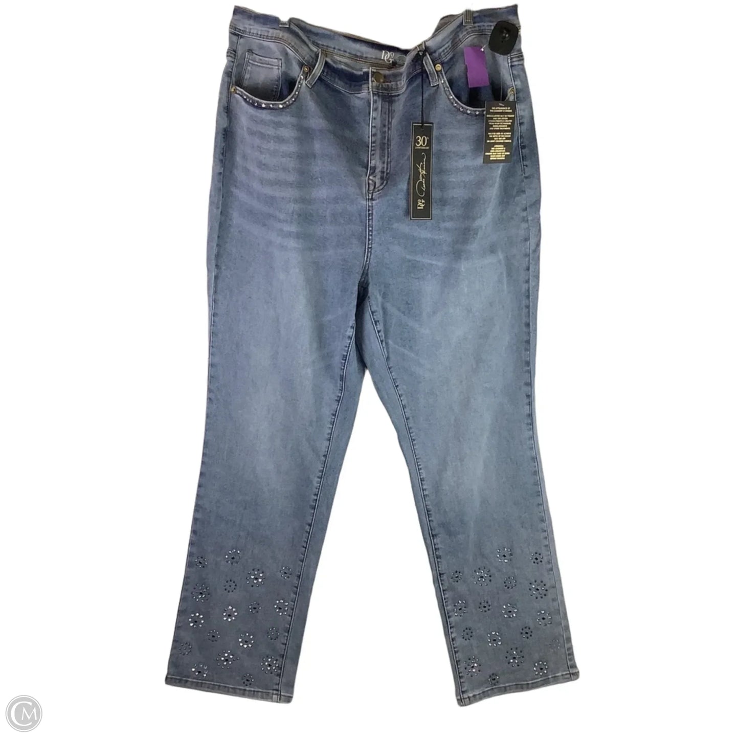 Jeans Straight By Dg2 In Blue Denim, Size: 24 TALL