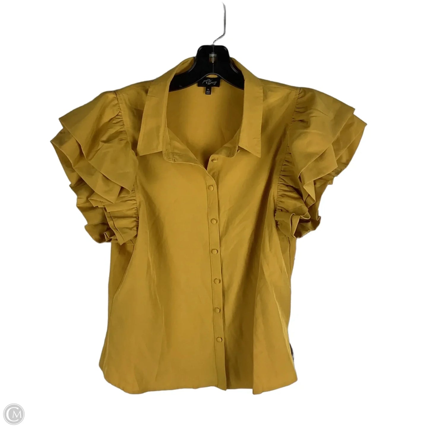 Top Short Sleeve By Milk & Honey In Yellow, Size: Xl
