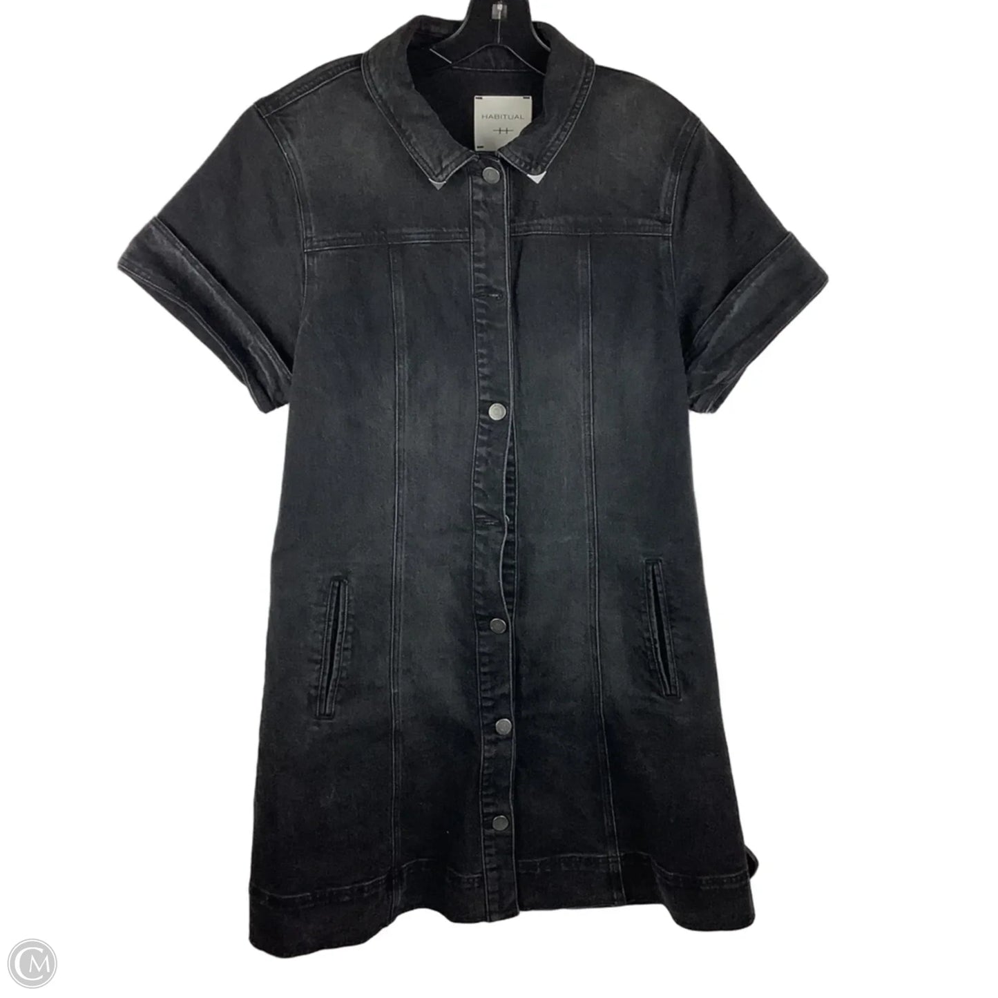 Dress Casual Midi By Habitual In Black Denim, Size: L