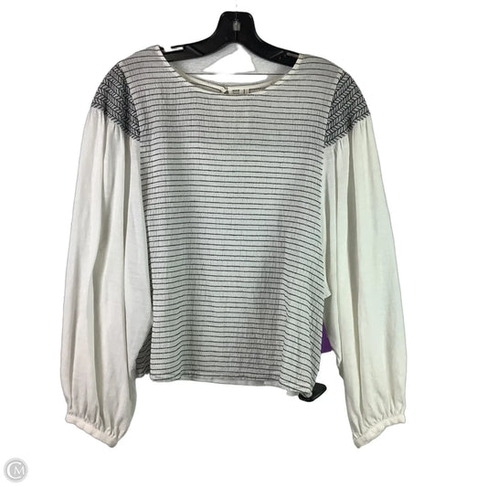 Top Long Sleeve By Anthropologie In Striped Pattern, Size: M