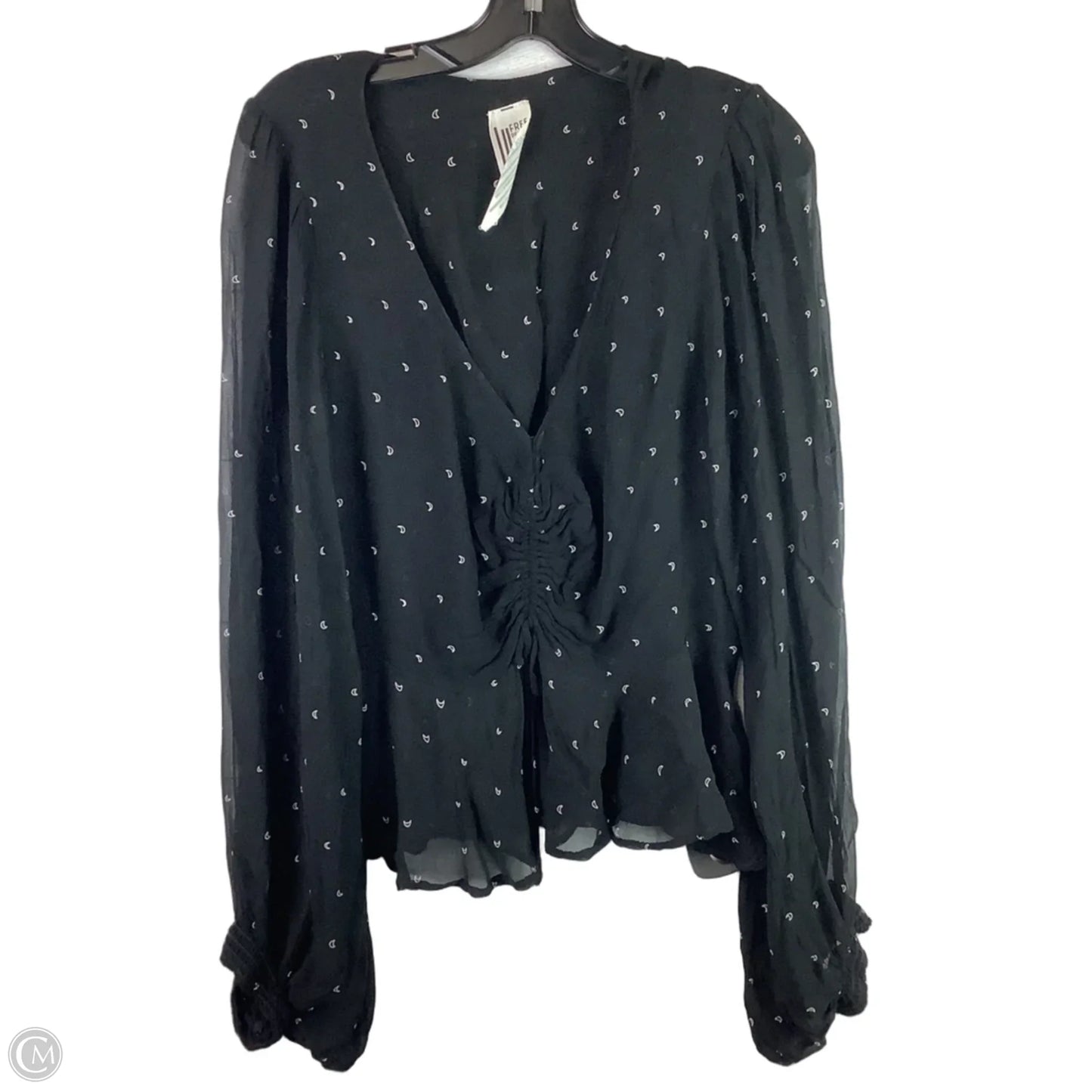 Top Long Sleeve By Free People In Black, Size: L