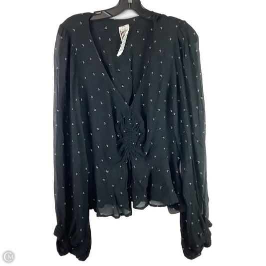 Top Long Sleeve By Free People In Black, Size: L