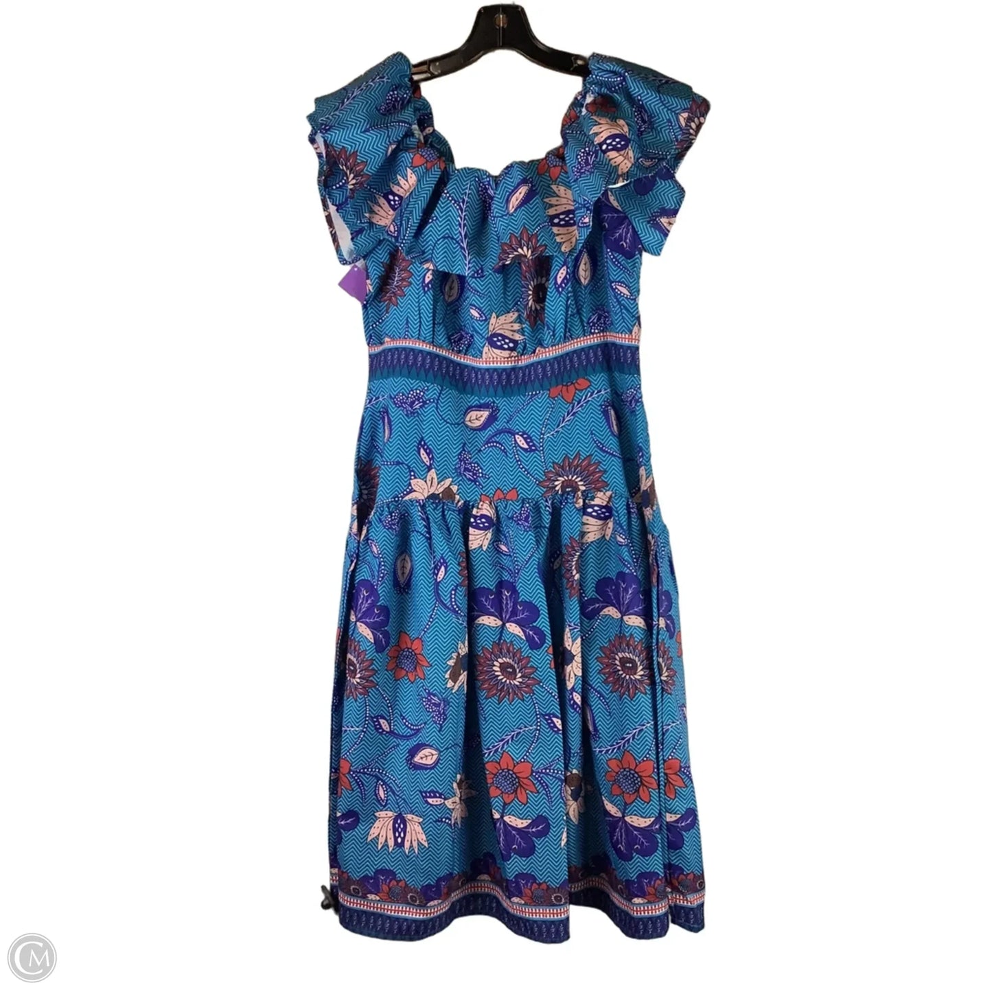 Dress Casual Midi By Cmc In Blue, Size: M
