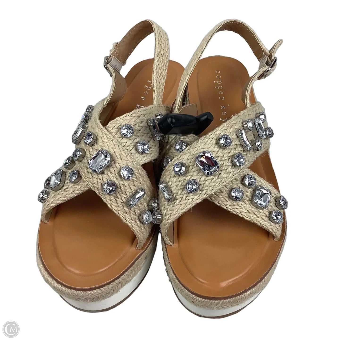 Sandals Heels Platform By Copper Key In Cream, Size: 10