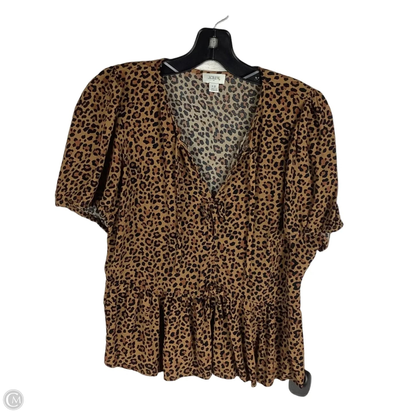 Top Short Sleeve By J. Crew In Animal Print, Size: 12