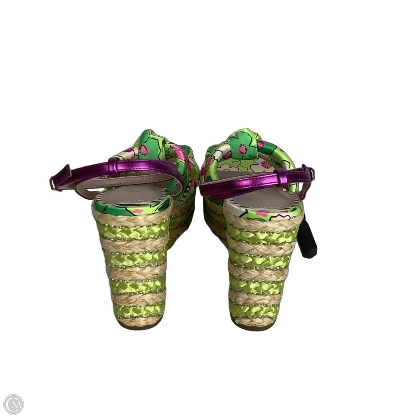 Sandals Heels Wedge By Betsey Johnson In Green, Size: 8