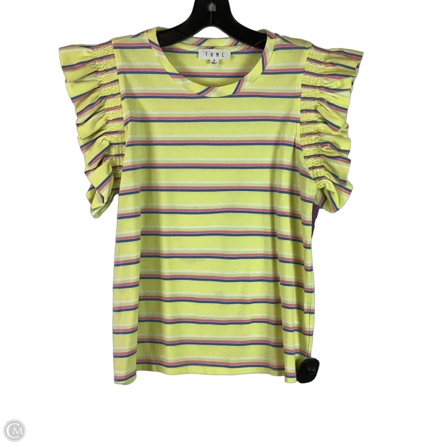 Top Short Sleeve By Thml In Yellow, Size: S