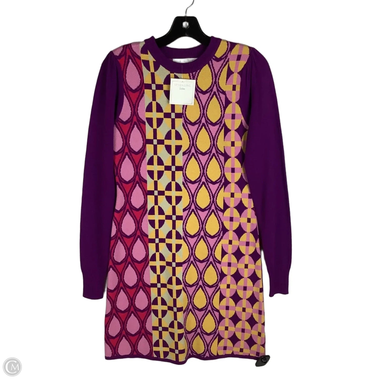Dress Party Midi By Karlie In Purple & Yellow, Size: S
