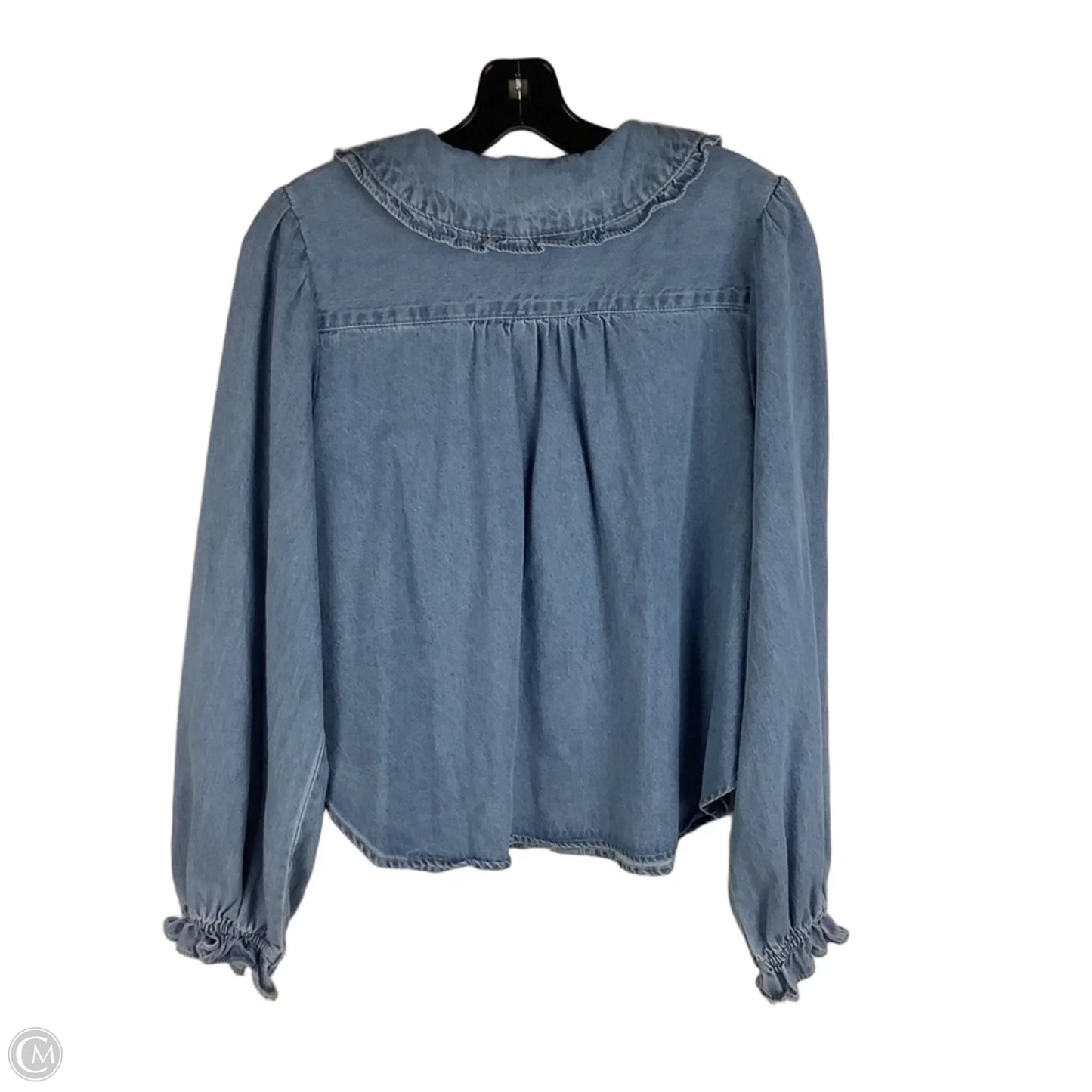 Top Long Sleeve By Industry In Blue Denim, Size: M