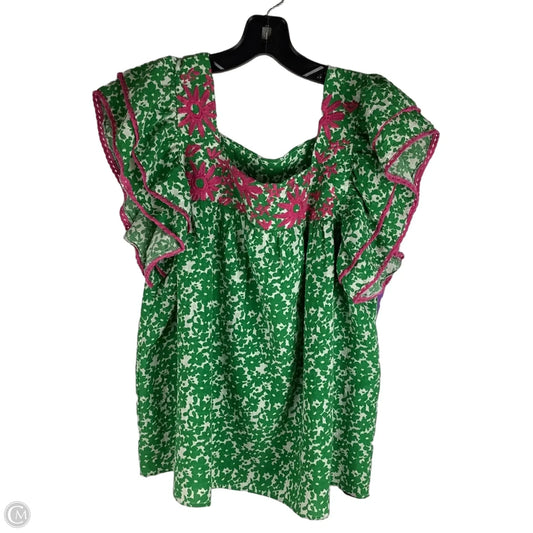 Top Short Sleeve By Oddi In Green, Size: M
