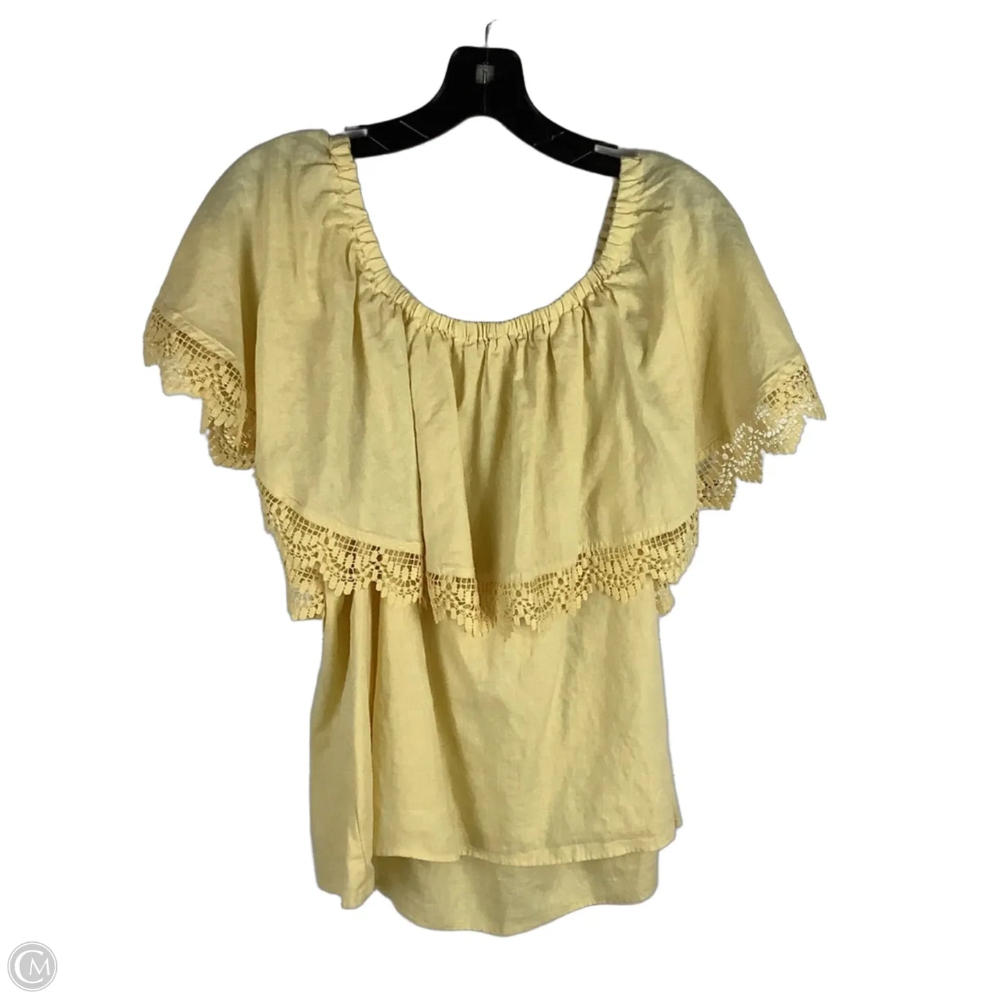 Top Short Sleeve By Cupio In Yellow, Size: Xl