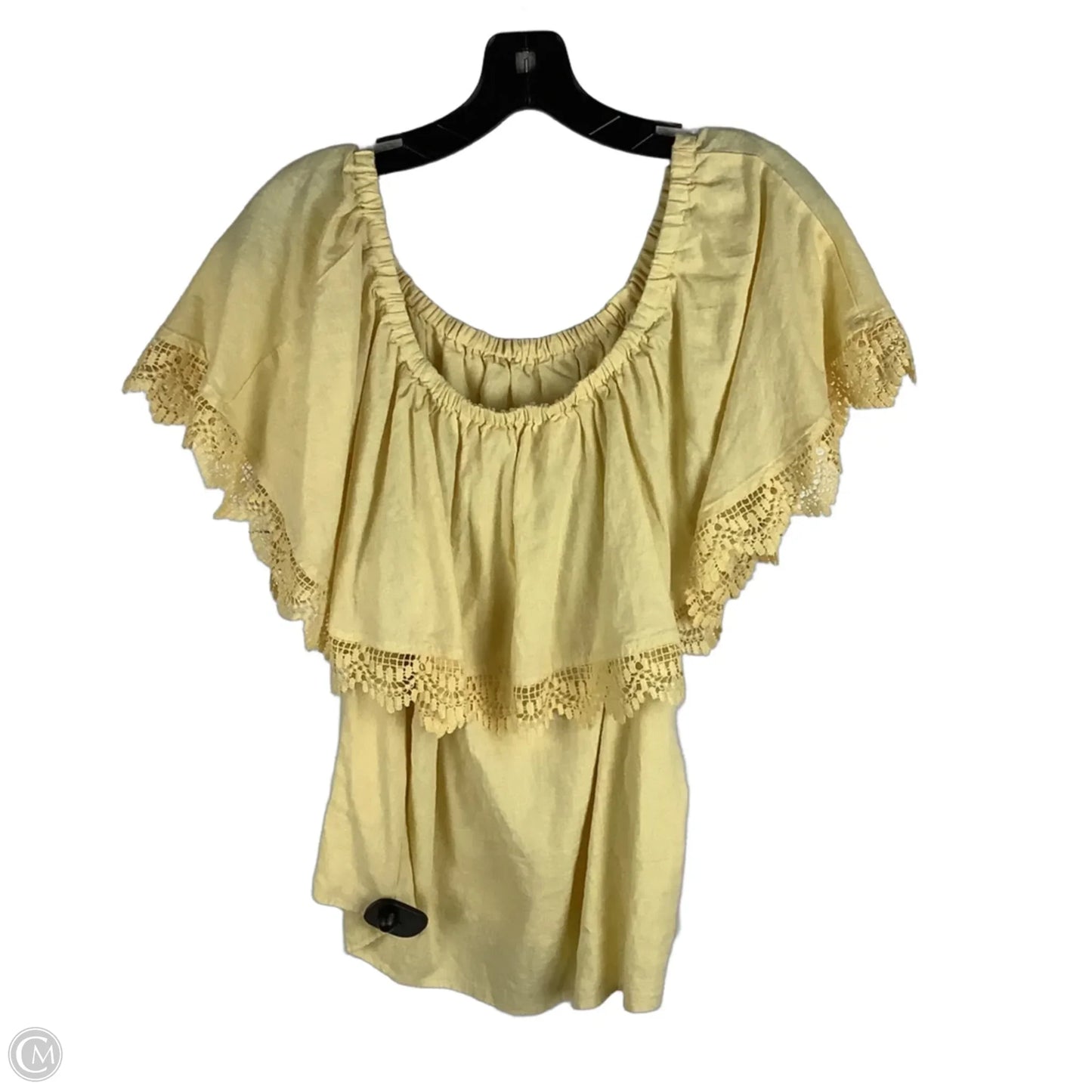 Top Short Sleeve By Cupio In Yellow, Size: Xl