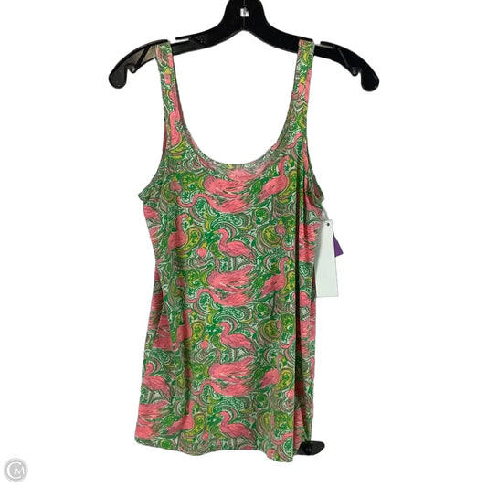Top Sleeveless Designer By Lilly Pulitzer In Green & Pink, Size: M