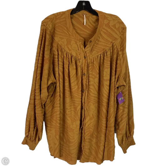 Top Long Sleeve By Free People In Yellow, Size: M