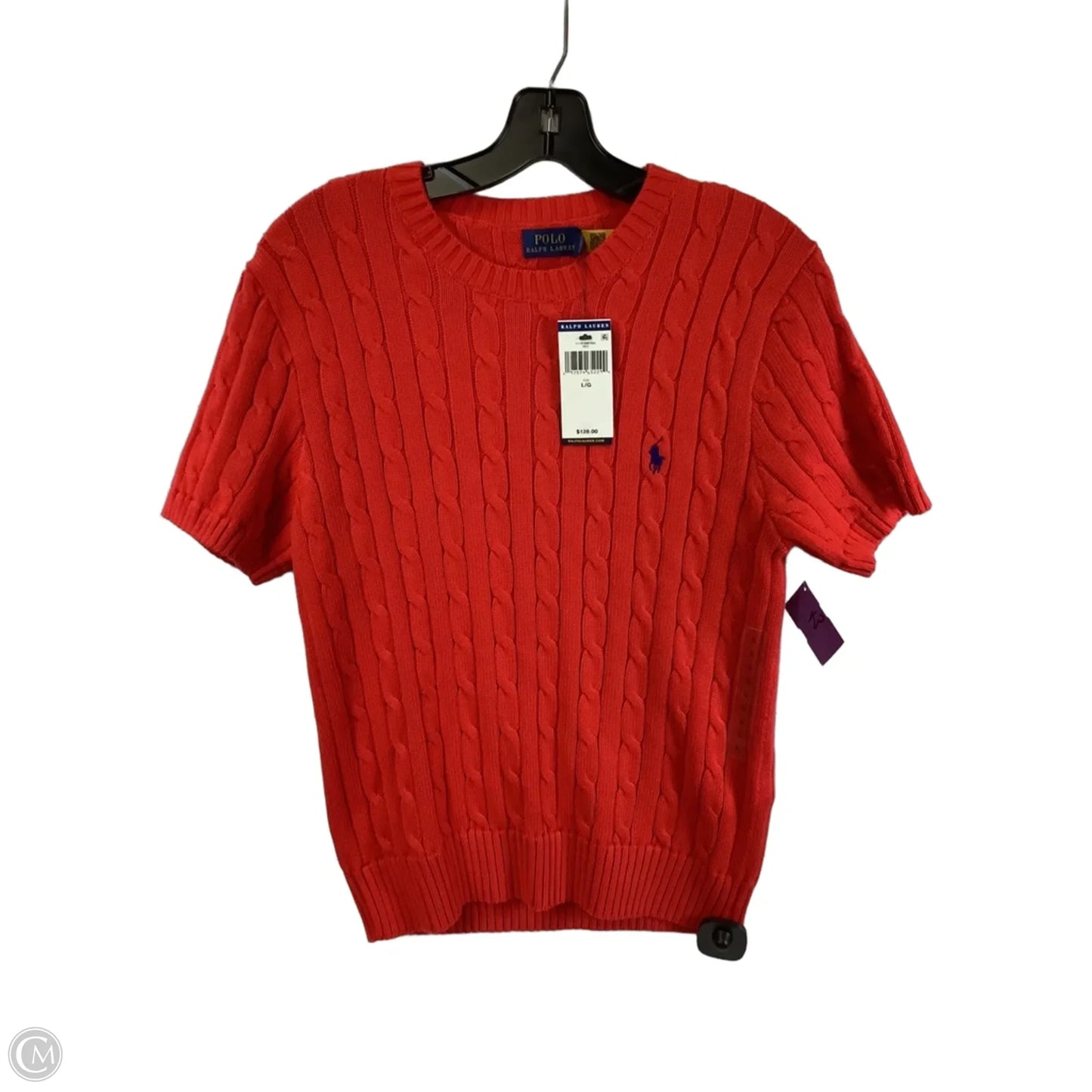 Sweater Short Sleeve By Polo Ralph Lauren In Red, Size: L