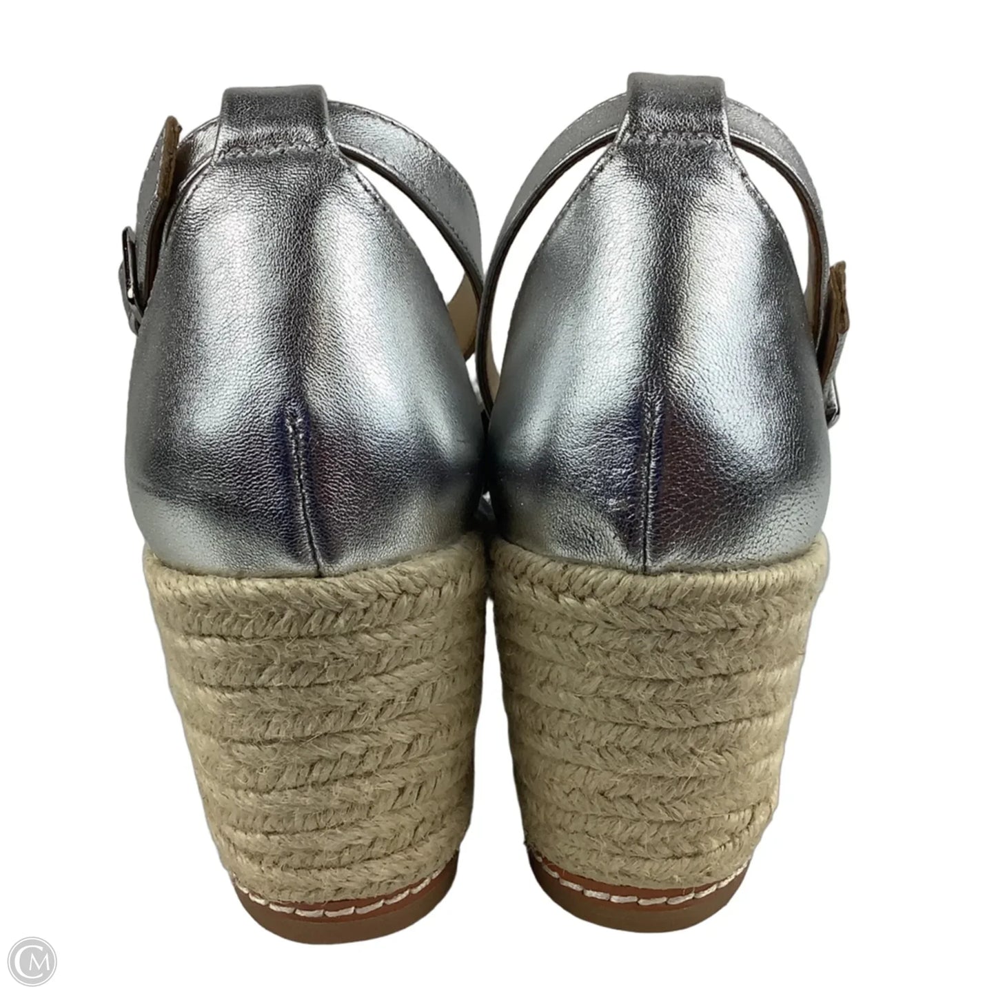 Shoes Heels Wedge By Talbots In Silver, Size: 8.5