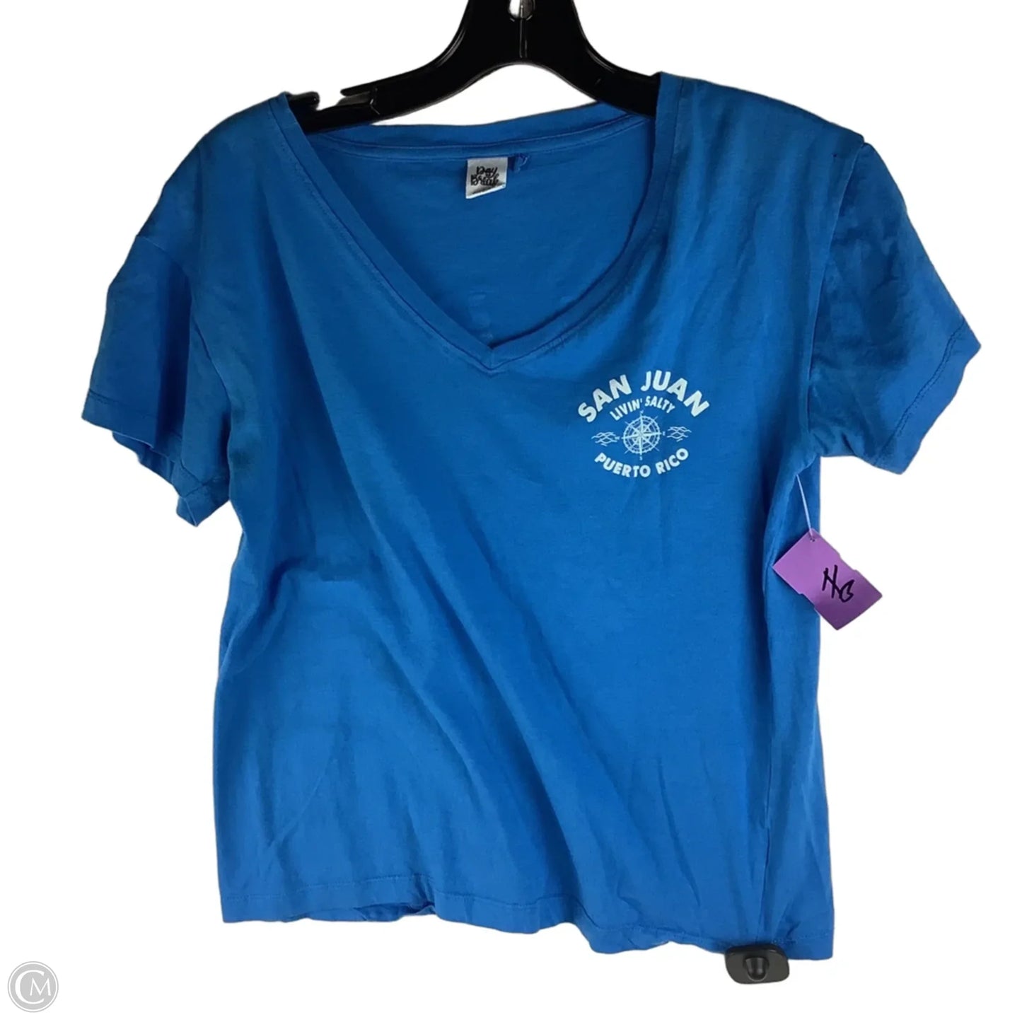 Top Short Sleeve By Clothes Mentor In Blue, Size: M, first picture is back of shirt