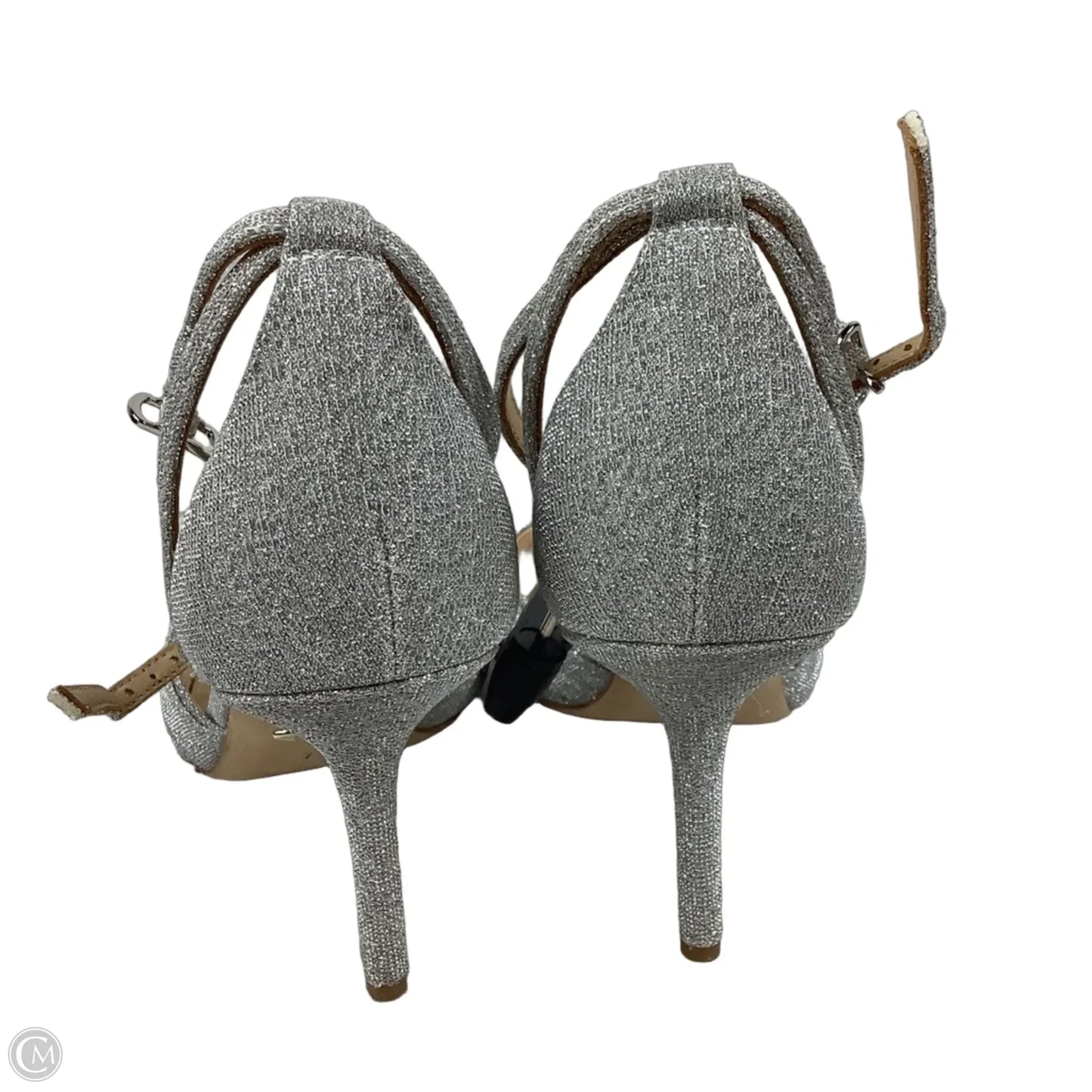 Shoes Heels Stiletto By Badgley Mischka In Silver, Size: 7.5