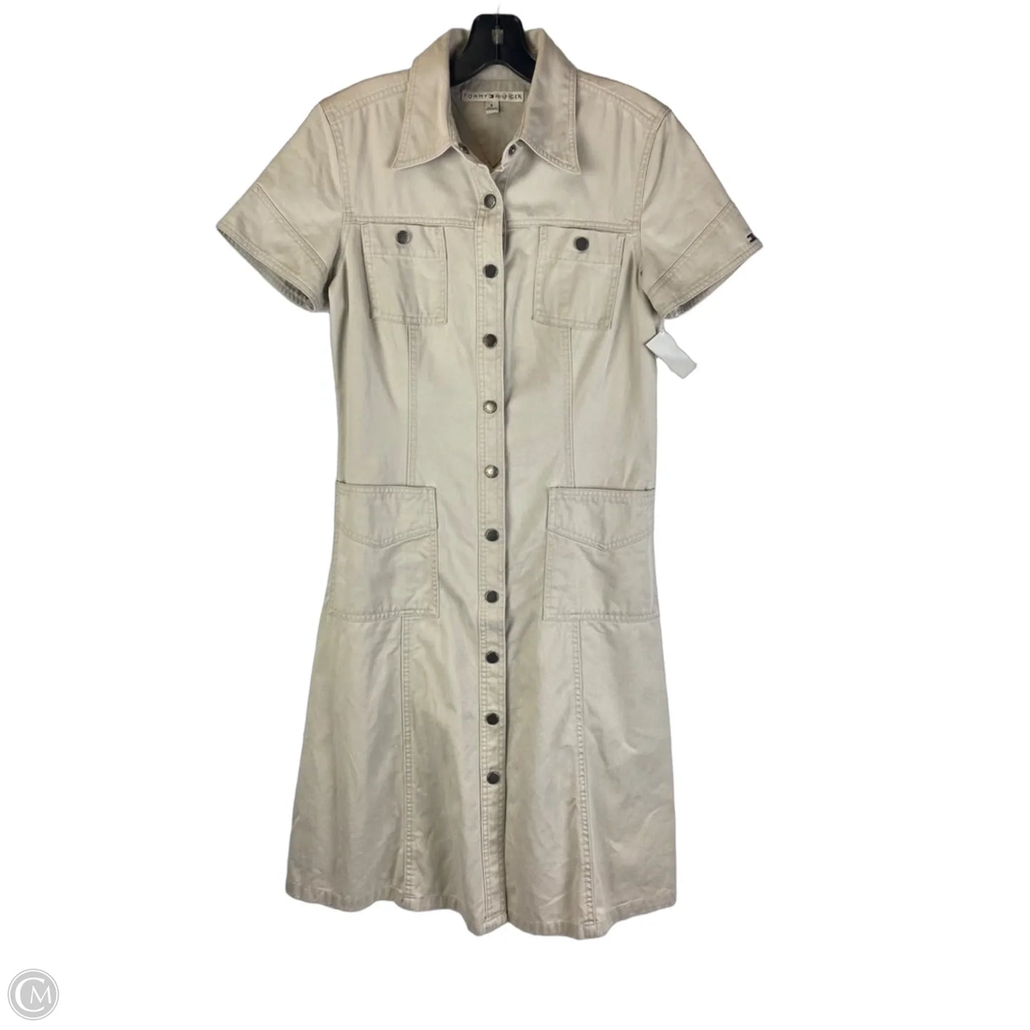 Dress Casual Midi By Tommy Hilfiger In Cream, Size: 8