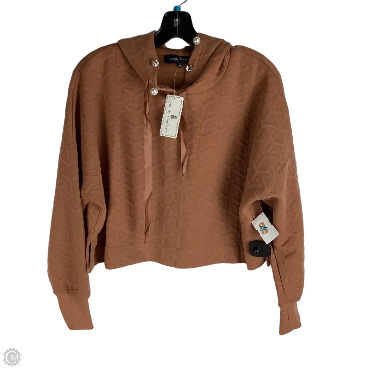 Sweatshirt Hoodie By Simply Southern In Brown, Size: S