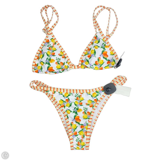 Swimsuit 2pc By Clothes Mentor In Orange & Yellow, Size: L