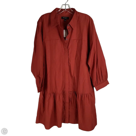 Dress Casual Midi By Banana Republic In Red, Size: L