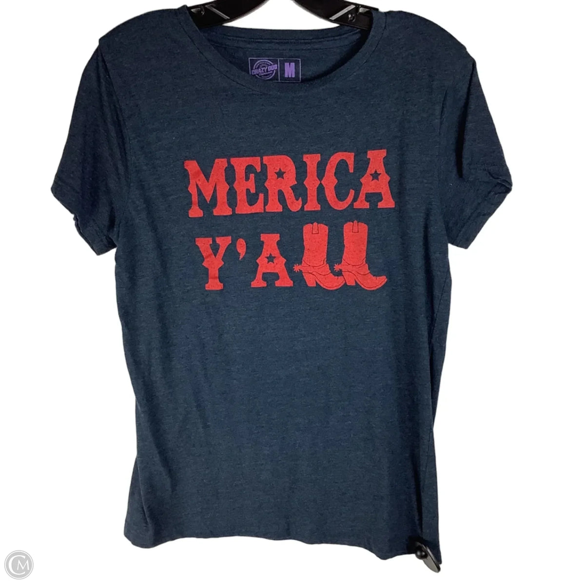 Top Short Sleeve By Clothes Mentor In Navy, Size: M
