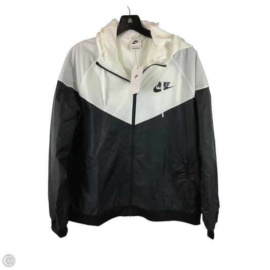 Jacket Windbreaker By Nike Apparel In Black & White, Size: Xl