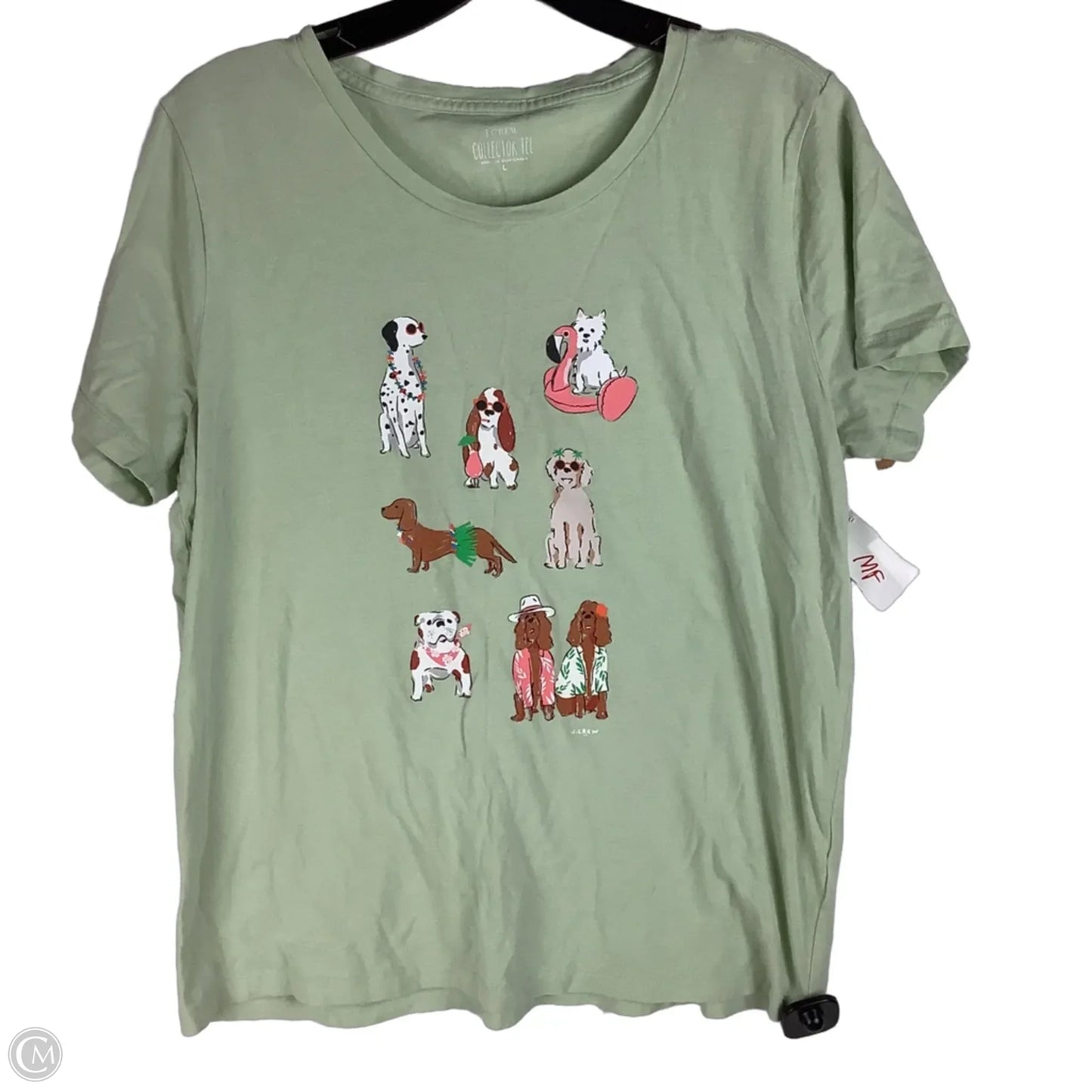 Top Short Sleeve By J. Crew In Green, Size: L