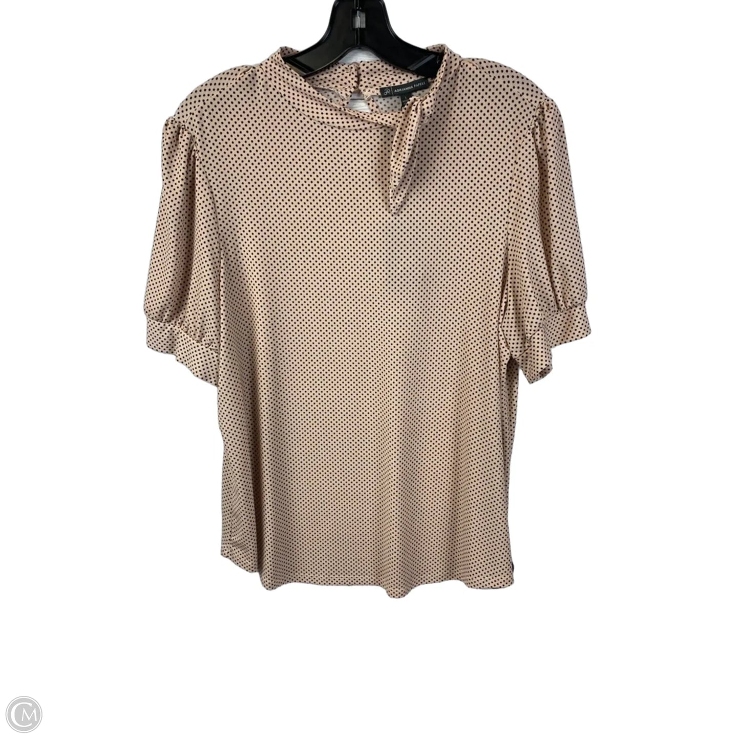 Top Short Sleeve By Adrianna Papell In Polkadot Pattern, Size: L