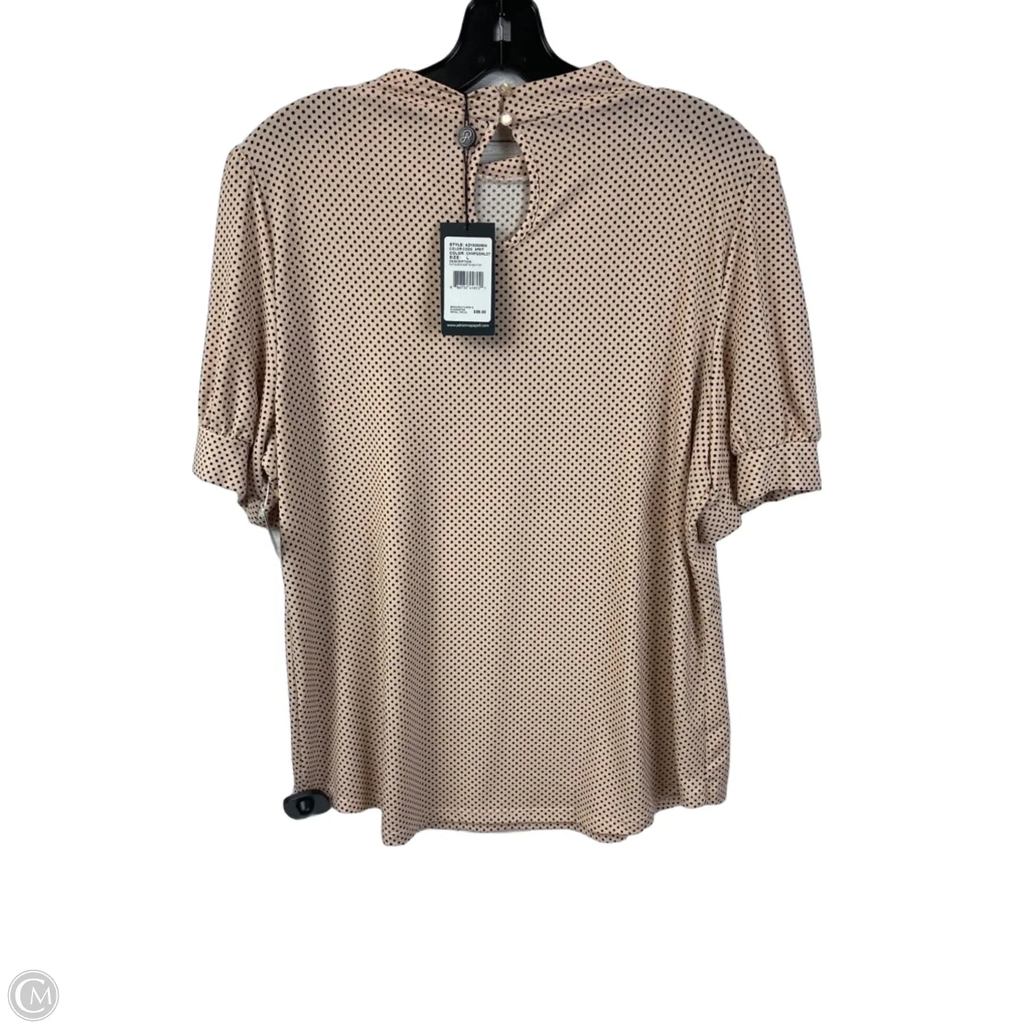 Top Short Sleeve By Adrianna Papell In Polkadot Pattern, Size: L