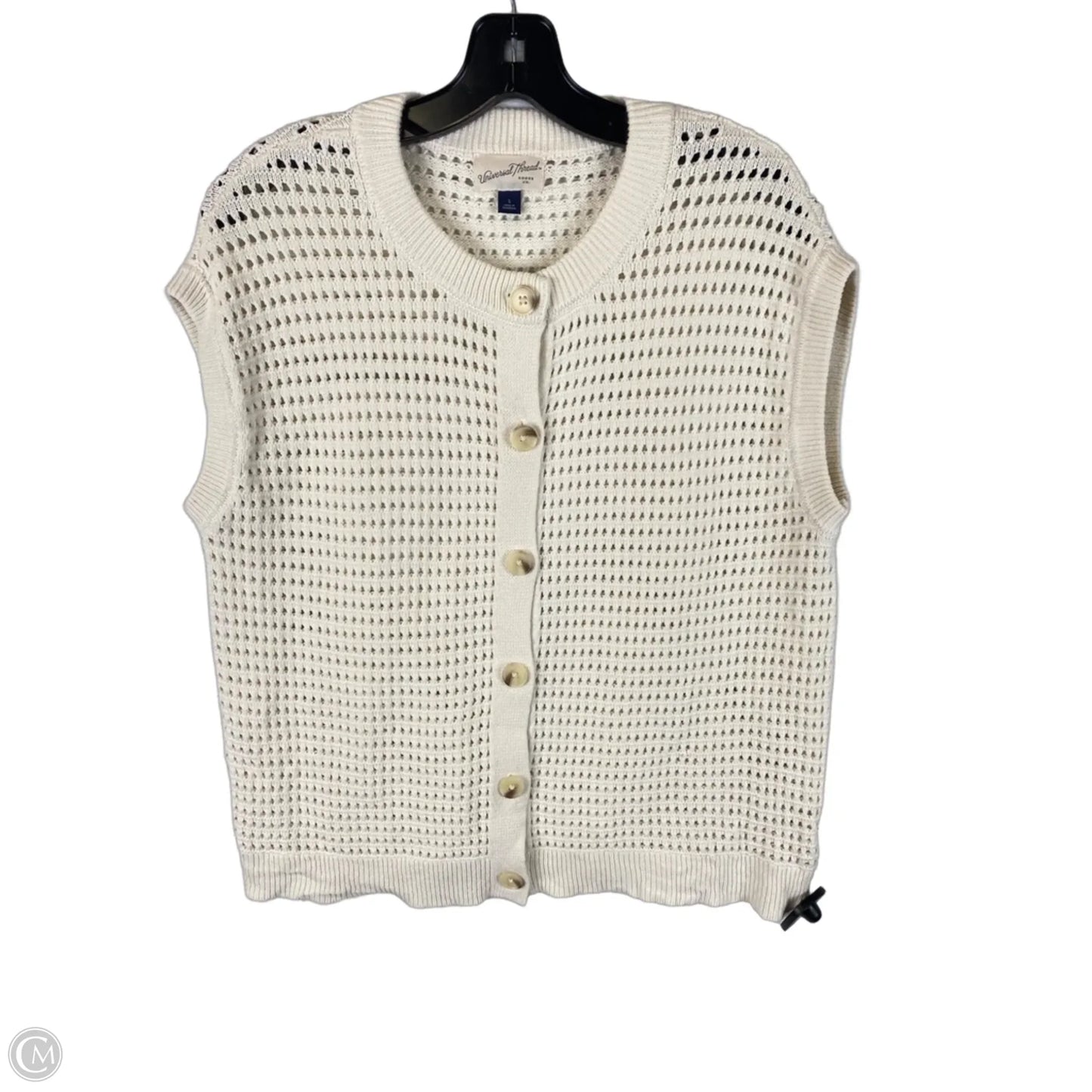 Sweater Short Sleeve By Universal Thread In Cream, Size: S