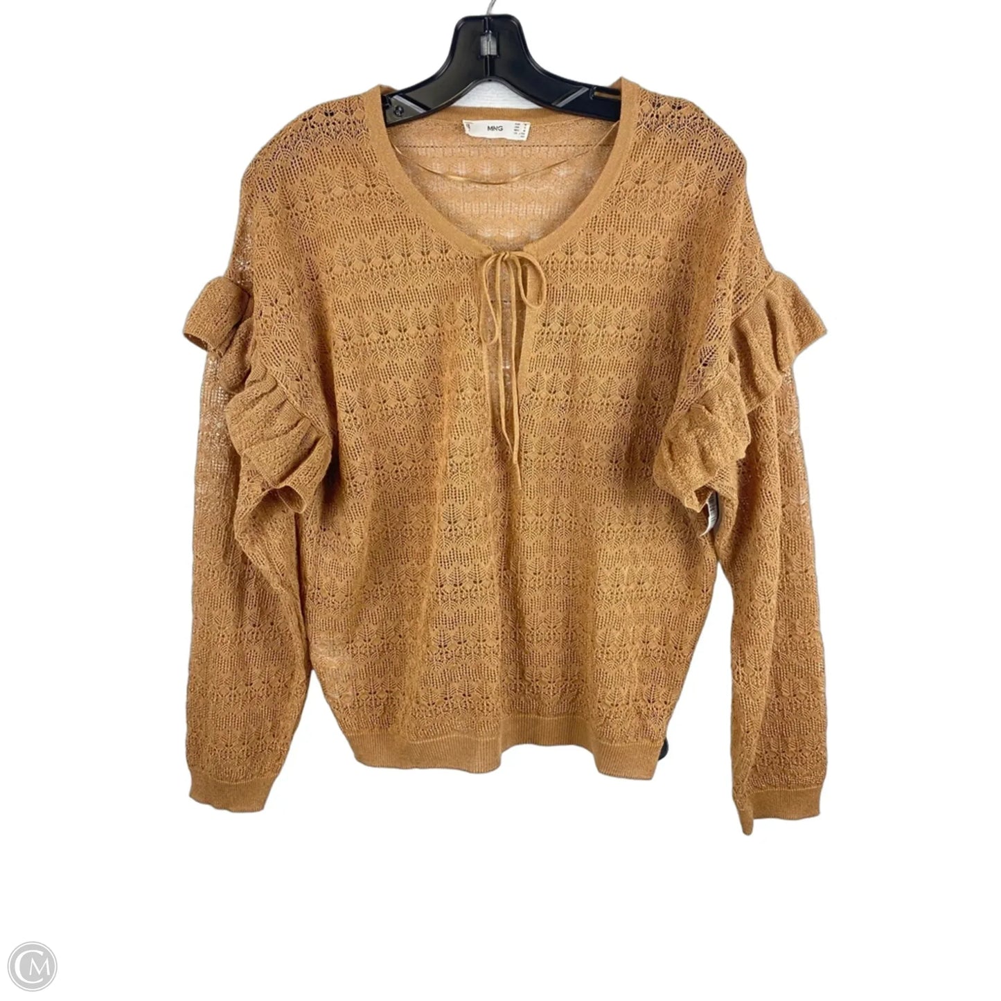 Top Long Sleeve By Mng In Tan, Size: M
