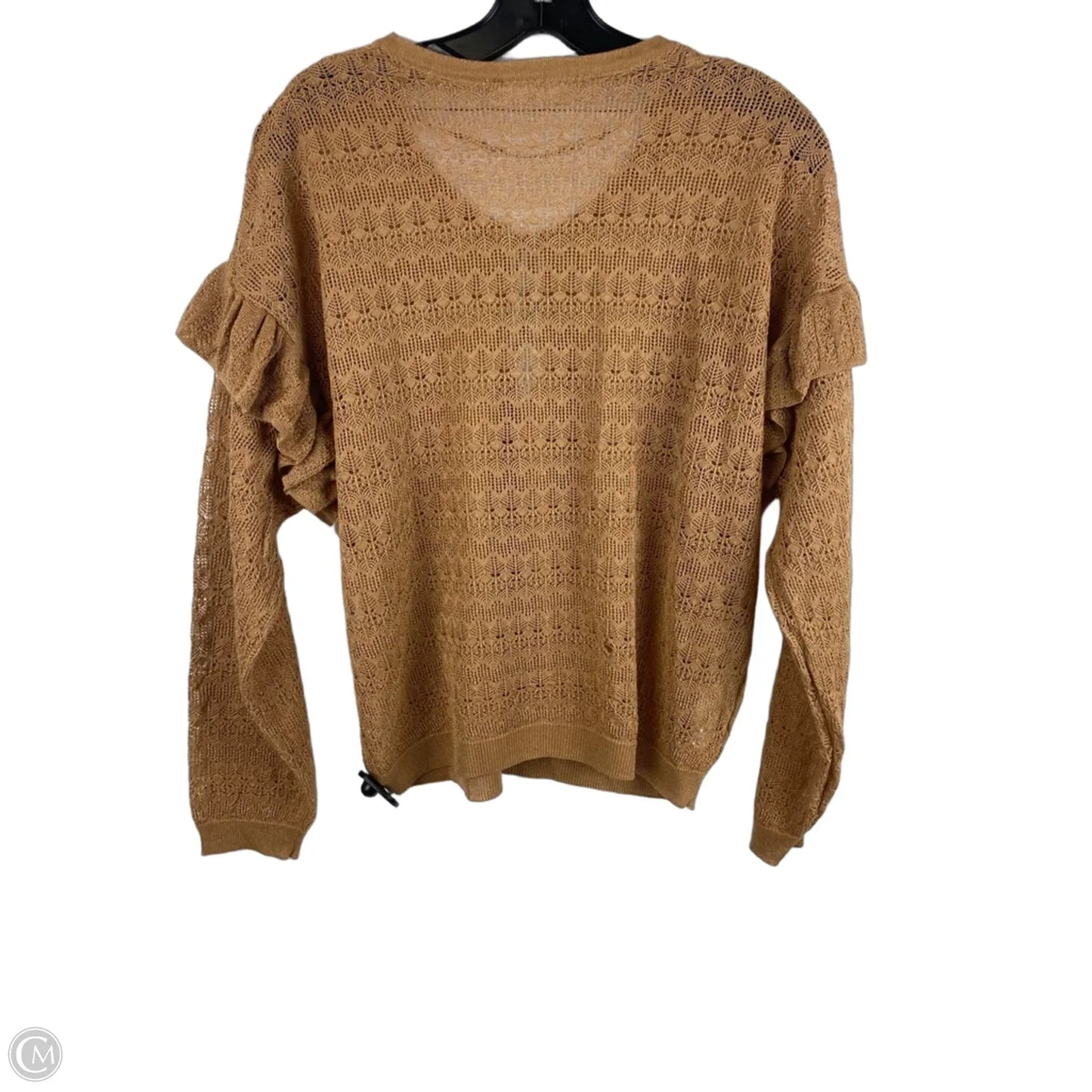 Top Long Sleeve By Mng In Tan, Size: M