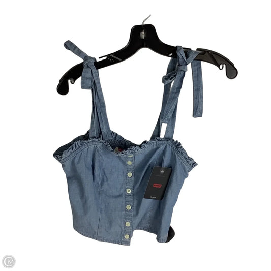 Top Sleeveless By Levis In Blue Denim, Size: Xs