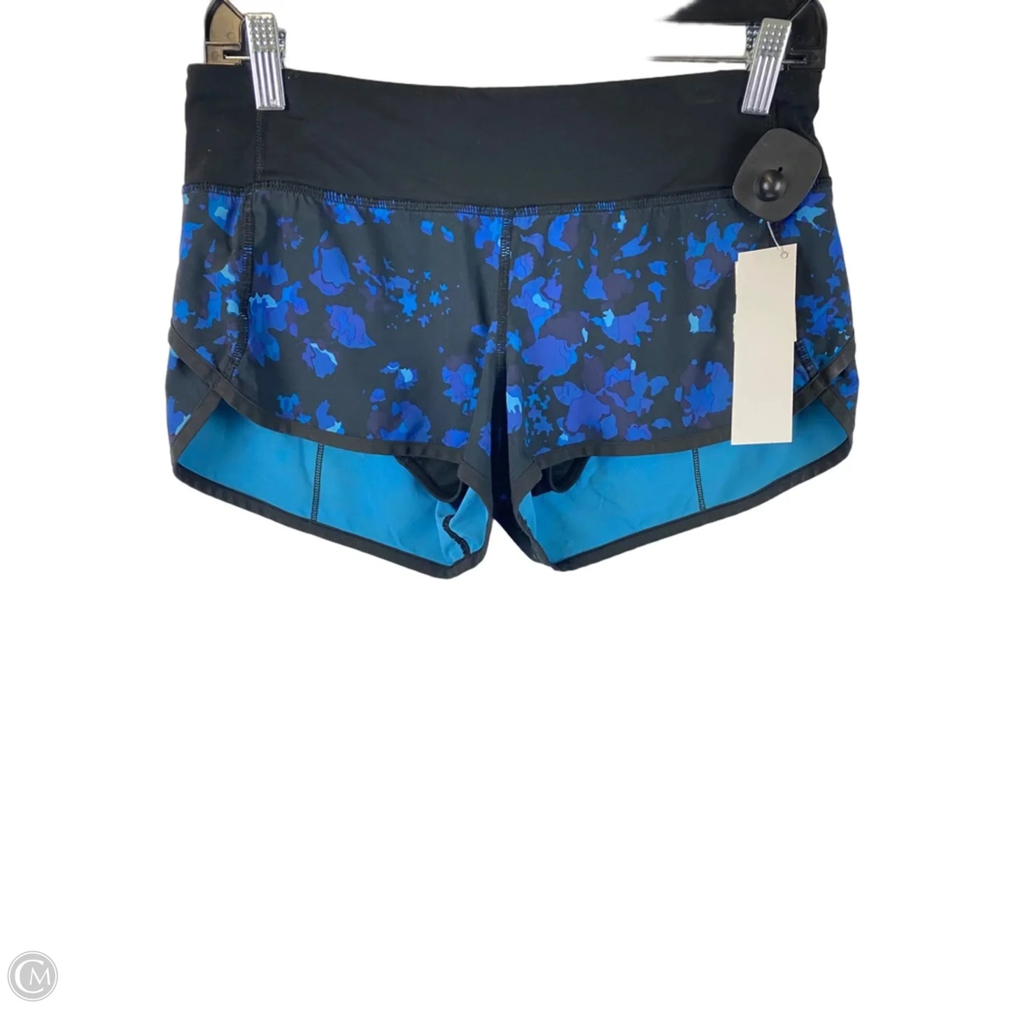 Athletic Shorts By Lululemon In Black & Blue, Size: 4
