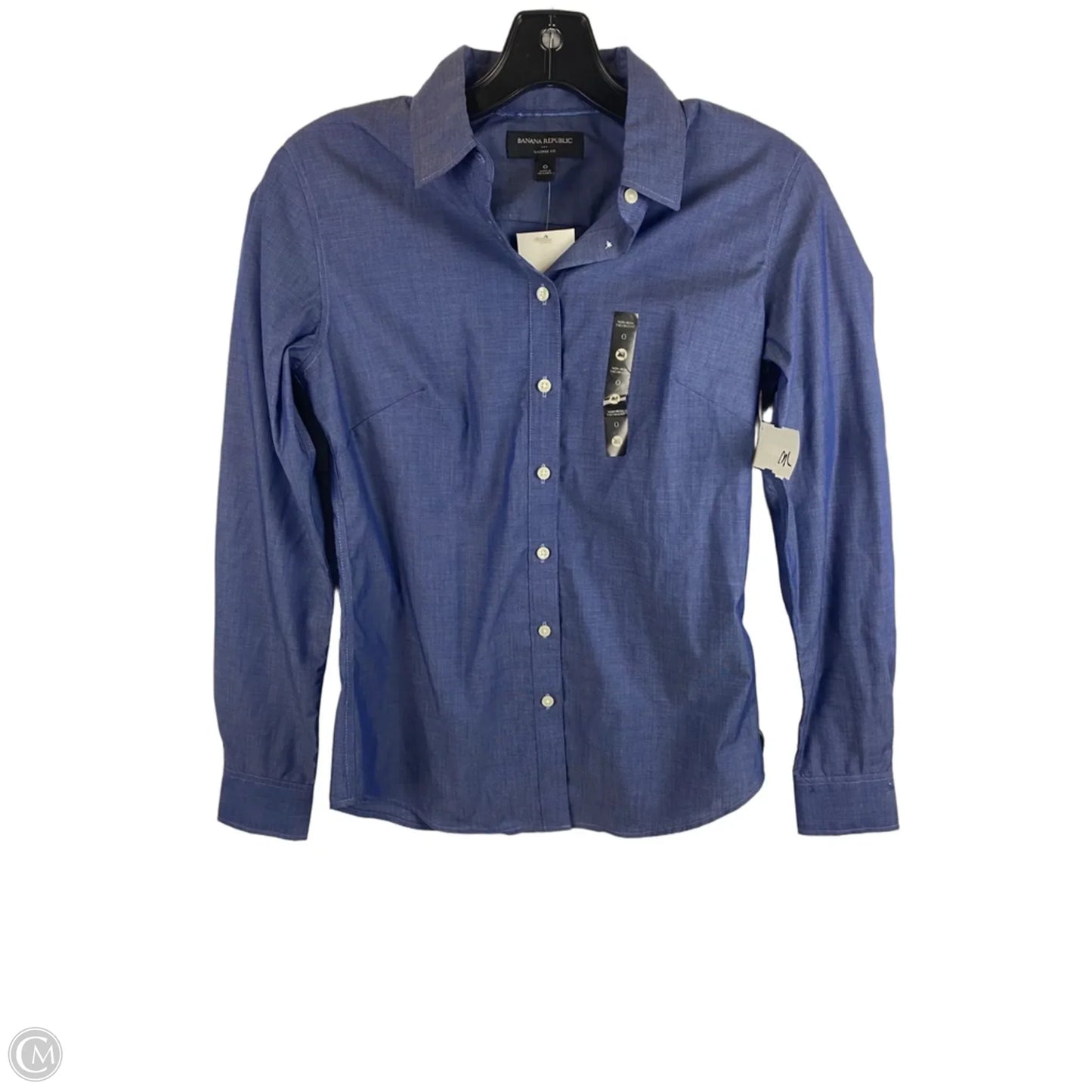 Top Long Sleeve By Banana Republic In Blue, Size: 0