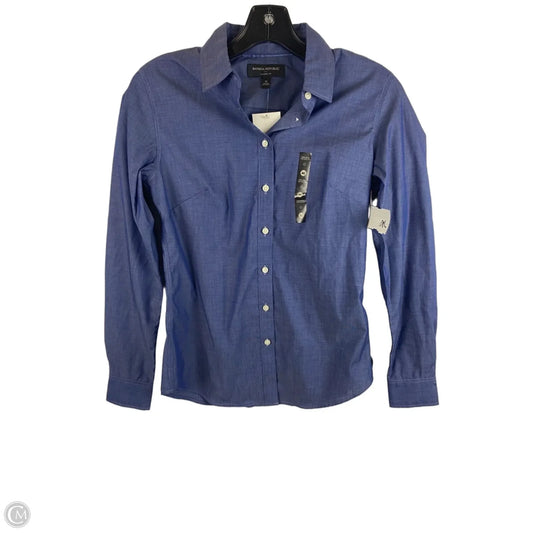 Top Long Sleeve By Banana Republic In Blue, Size: 0