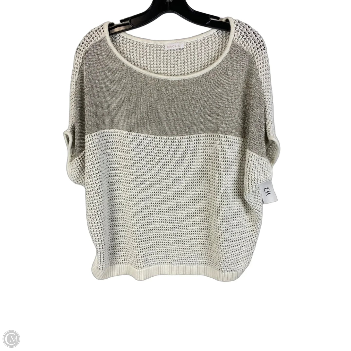 Sweater Short Sleeve By Cache In Cream