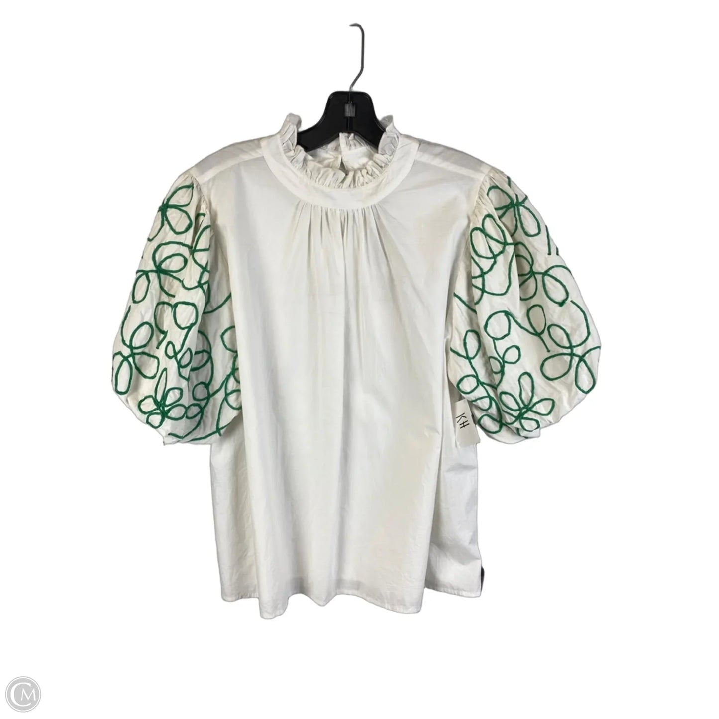 Top Short Sleeve By Thml In Green & White, Size: Xl