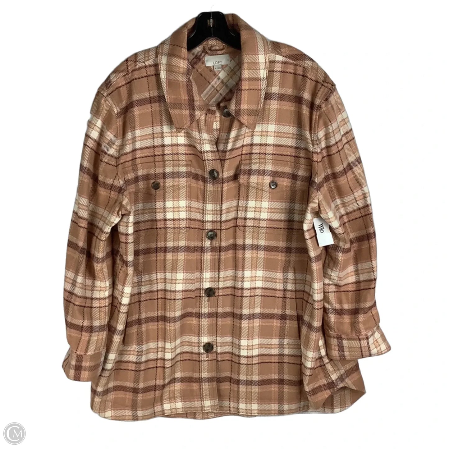 Jacket Shirt By Loft In Plaid Pattern, Size: Xl