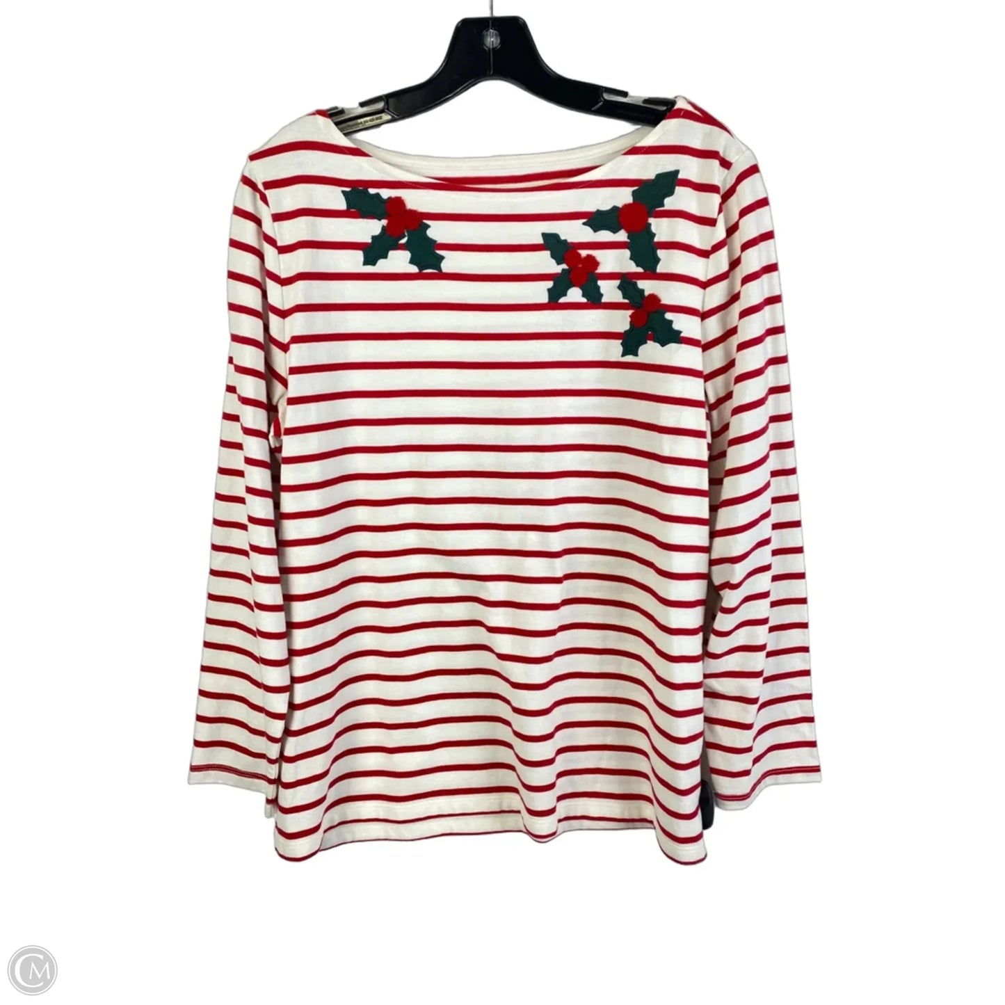 Top Long Sleeve By Talbots In Red, Size: L