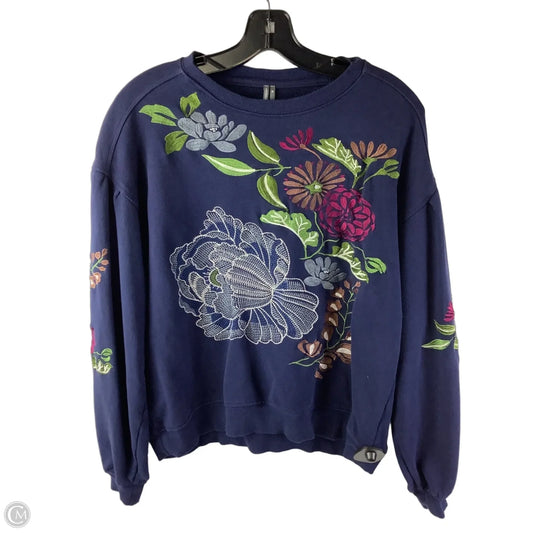 Sweatshirt Crewneck By Anthropologie In Navy, Size: Xs