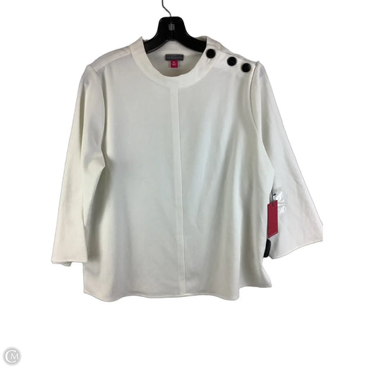 Top Long Sleeve By Vince Camuto In White, Size: M