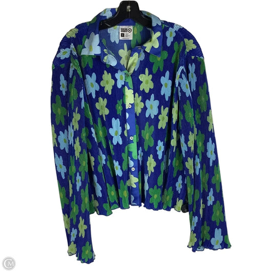 Top Long Sleeve By Target In Blue & Green, Size: Xl